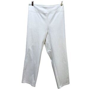 Women with Control White Jeans Plus Size 2X Petite Ankle Crop Pull on Stretch